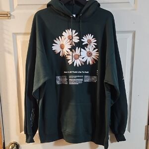 TWLOHA (To Write Love On Her Arms) DAISY HOODIE ADULT UNISEX: GREEN: EUC:SIZE XL